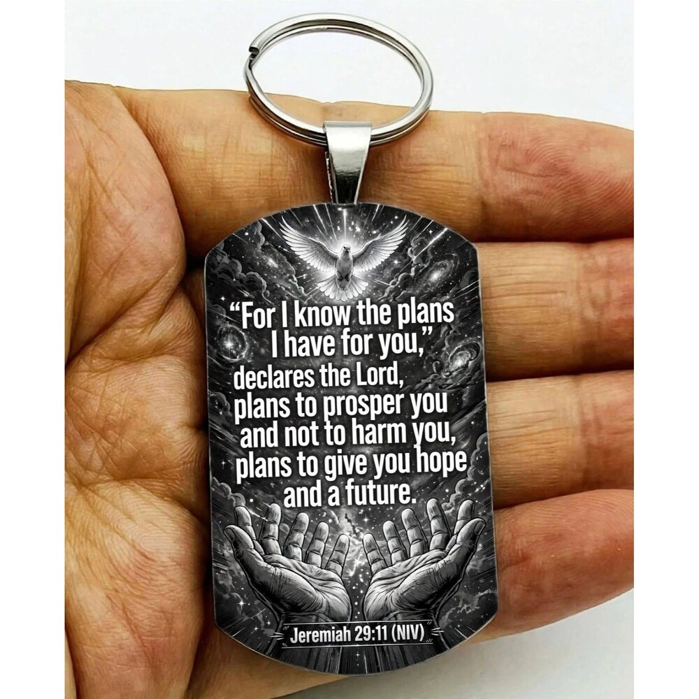 Jeremiah 29 : 11 God Lord Jesus Christ Stainless Keychain Reminder Faith Bless